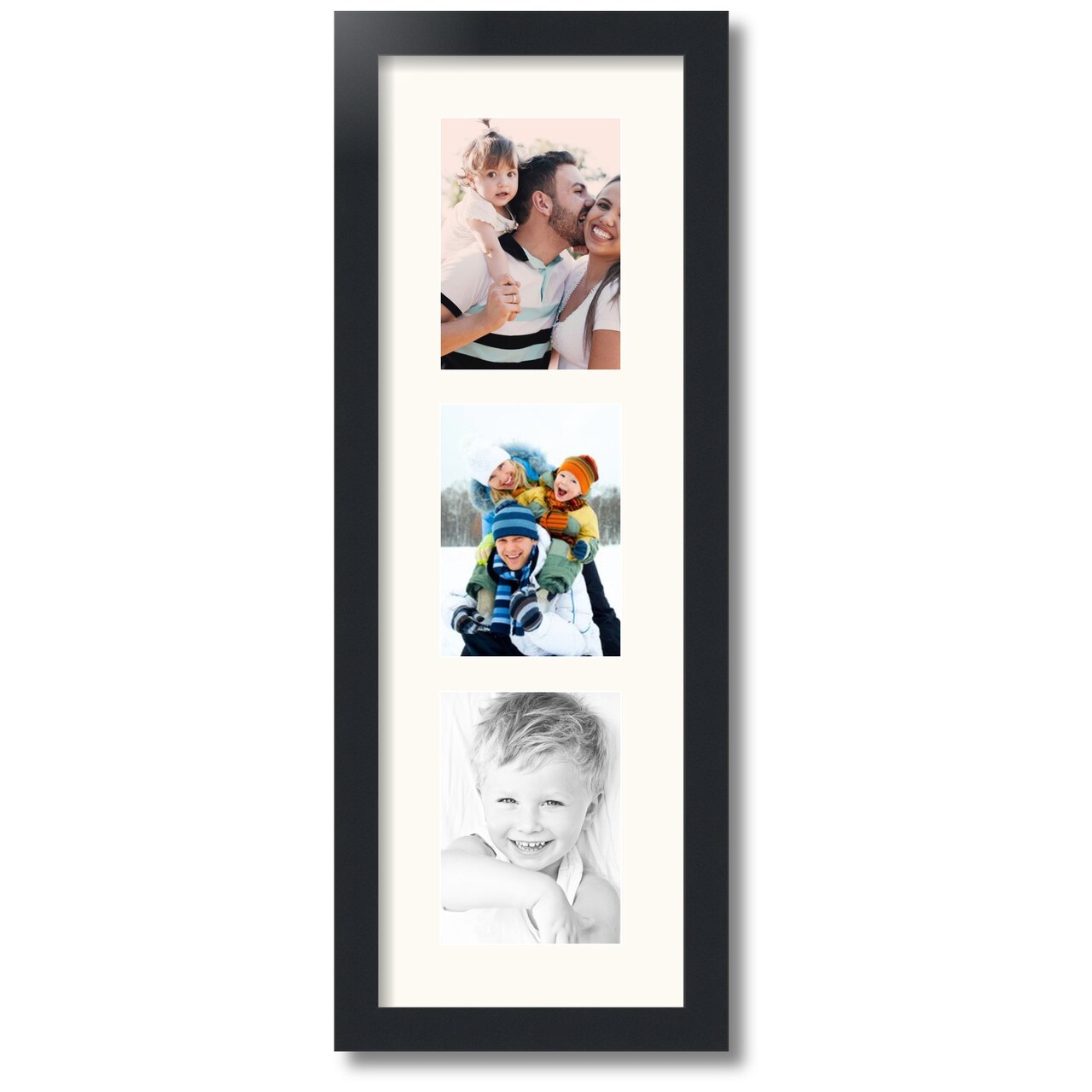 ArtToFrames Collage Photo Picture Frame with 3 - 5x7 inch Openings, Framed in Black with Over 62 Mat Color Options and Plexi Glass (CSM-3926-138)